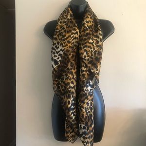 Leopard print hundred percent polyester scarf